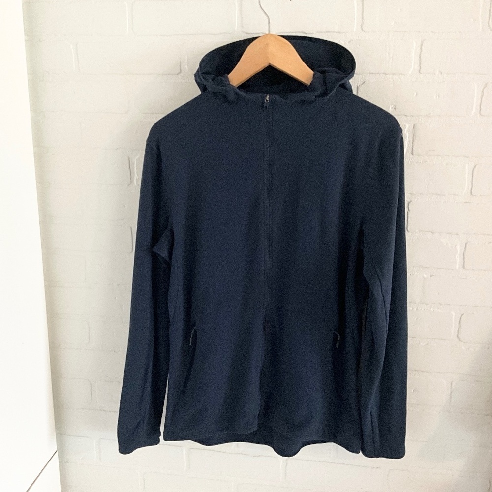 Lululemon Technical Hooded Running Jacket Reflective Navy Sz S - Picture 3 of 13